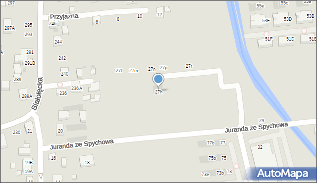 Warszawa, Juranda ze Spychowa, 27h, mapa Warszawy