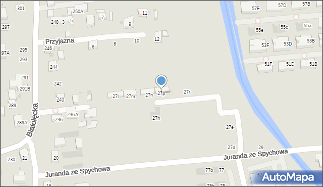 Warszawa, Juranda ze Spychowa, 27p, mapa Warszawy