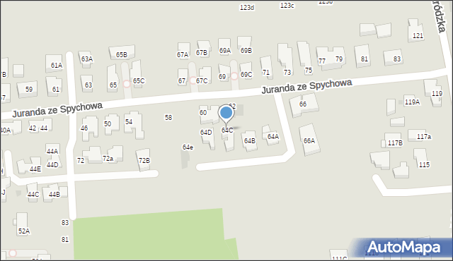 Warszawa, Juranda ze Spychowa, 64C, mapa Warszawy