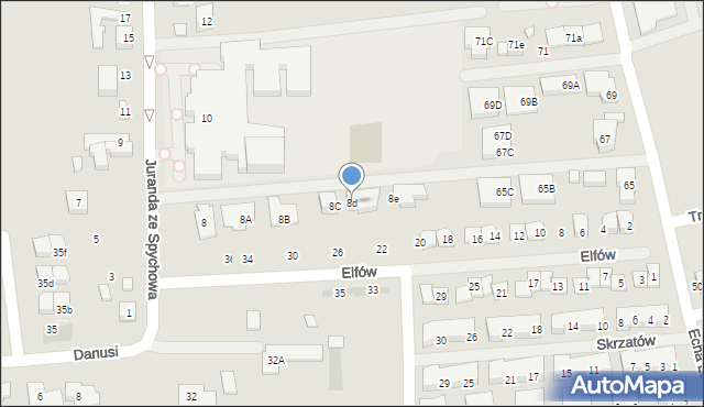 Warszawa, Juranda ze Spychowa, 8d, mapa Warszawy