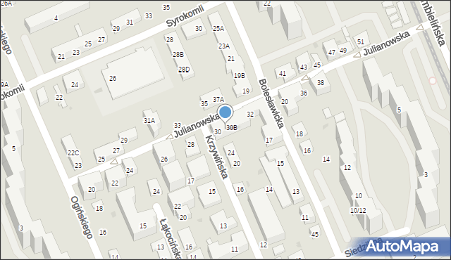 Warszawa, Julianowska, 30A, mapa Warszawy