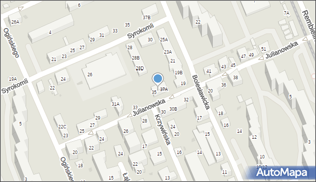 Warszawa, Julianowska, 35A, mapa Warszawy