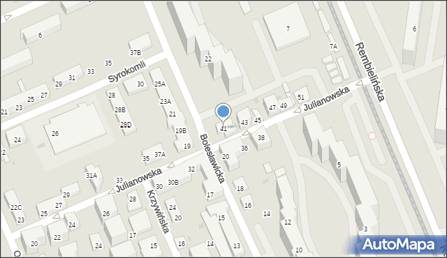 Warszawa, Julianowska, 41, mapa Warszawy