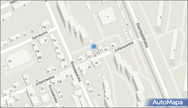 Warszawa, Julianowska, 45A, mapa Warszawy