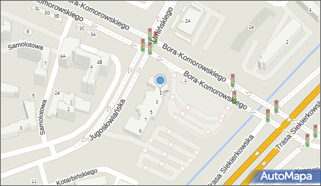 Warszawa, Jugosłowiańska, 1, mapa Warszawy