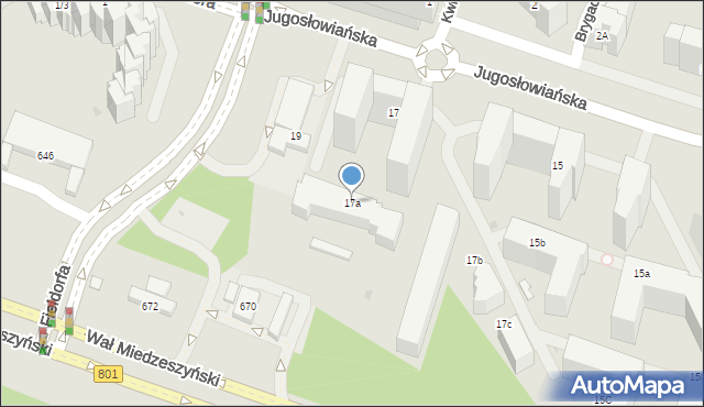 Warszawa, Jugosłowiańska, 17a, mapa Warszawy
