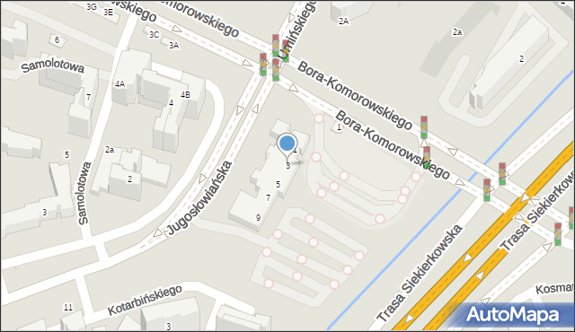 Warszawa, Jugosłowiańska, 3, mapa Warszawy
