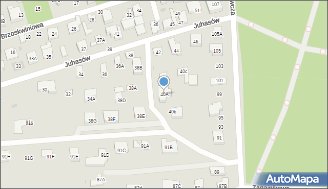 Warszawa, Juhasów, 40A, mapa Warszawy