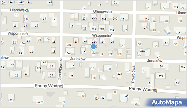 Warszawa, Junaków, 17, mapa Warszawy