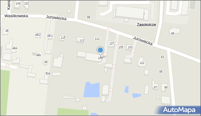 Wasilków, Jurowiecka, 109, mapa Wasilków