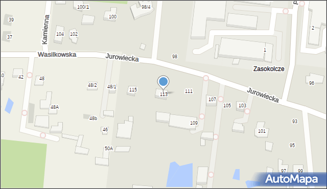 Wasilków, Jurowiecka, 113, mapa Wasilków