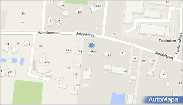 Wasilków, Jurowiecka, 115, mapa Wasilków