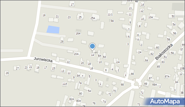 Wasilków, Jurowiecka, 14A, mapa Wasilków