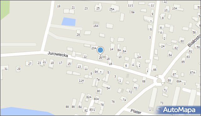 Wasilków, Jurowiecka, 20, mapa Wasilków
