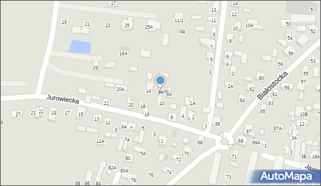 Wasilków, Jurowiecka, 8A, mapa Wasilków