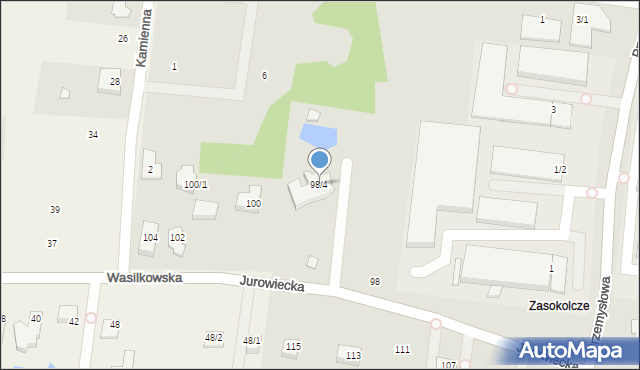 Wasilków, Jurowiecka, 98/4, mapa Wasilków