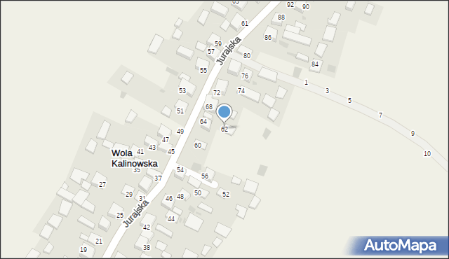 Wola Kalinowska, Jurajska, 62, mapa Wola Kalinowska