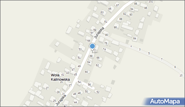 Wola Kalinowska, Jurajska, 70, mapa Wola Kalinowska