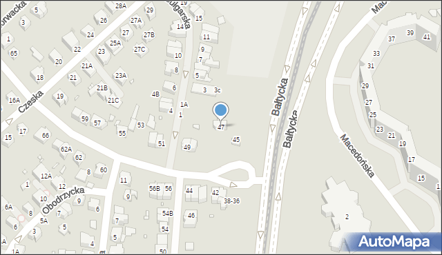 Wrocław, Jugosłowiańska, 47, mapa Wrocławia