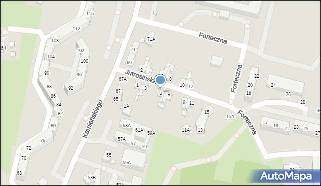 Wrocław, Jutrosińska, 5, mapa Wrocławia