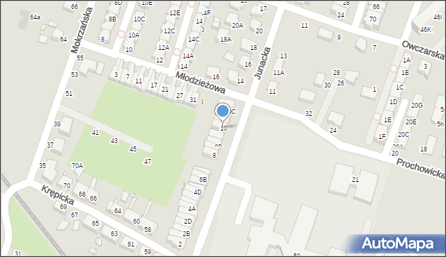 Wrocław, Junacka, 10, mapa Wrocławia