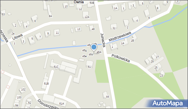 Wrocław, Junacka, 46c, mapa Wrocławia