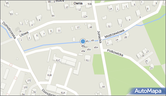 Wrocław, Junacka, 46f, mapa Wrocławia