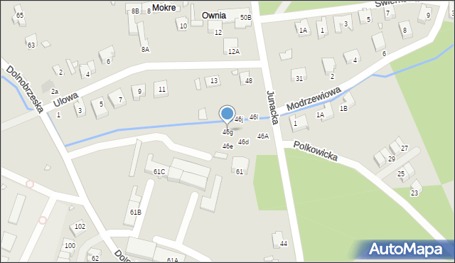 Wrocław, Junacka, 46g, mapa Wrocławia