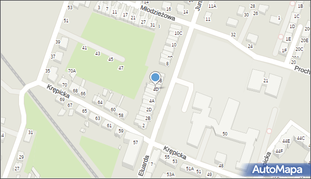 Wrocław, Junacka, 4D, mapa Wrocławia