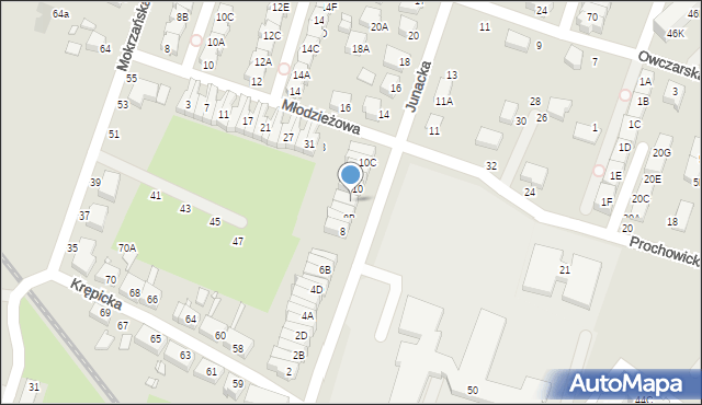 Wrocław, Junacka, 8D, mapa Wrocławia