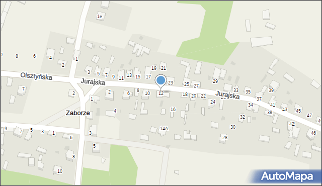 Zaborze, Jurajska, 12, mapa Zaborze