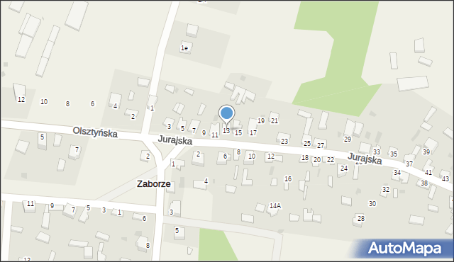 Zaborze, Jurajska, 13, mapa Zaborze