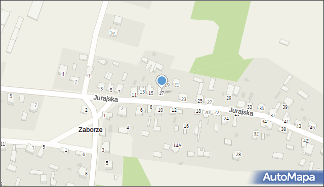 Zaborze, Jurajska, 17, mapa Zaborze