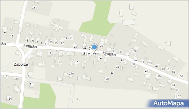 Zaborze, Jurajska, 22, mapa Zaborze