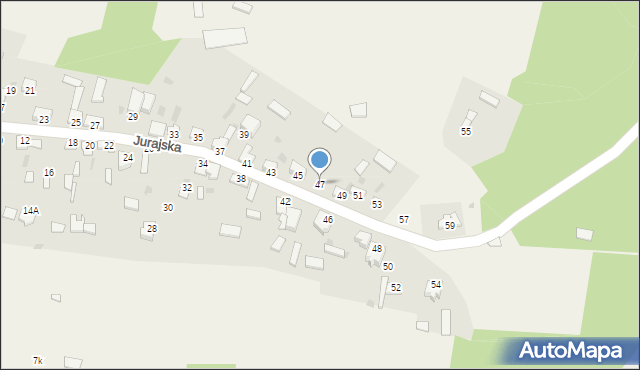 Zaborze, Jurajska, 47, mapa Zaborze