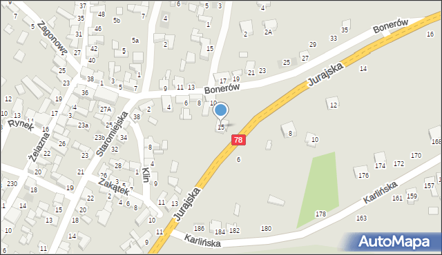 Zawiercie, Jurajska, 15, mapa Zawiercie