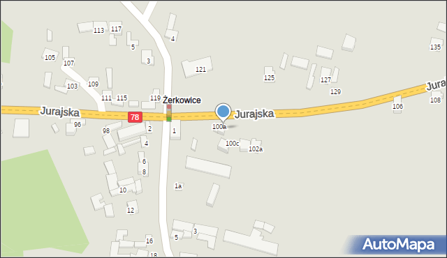 Zawiercie, Jurajska, 100b, mapa Zawiercie