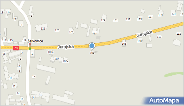 Zawiercie, Jurajska, 104, mapa Zawiercie