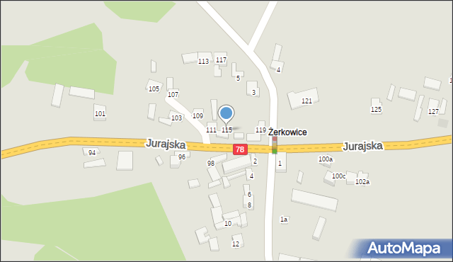 Zawiercie, Jurajska, 115, mapa Zawiercie