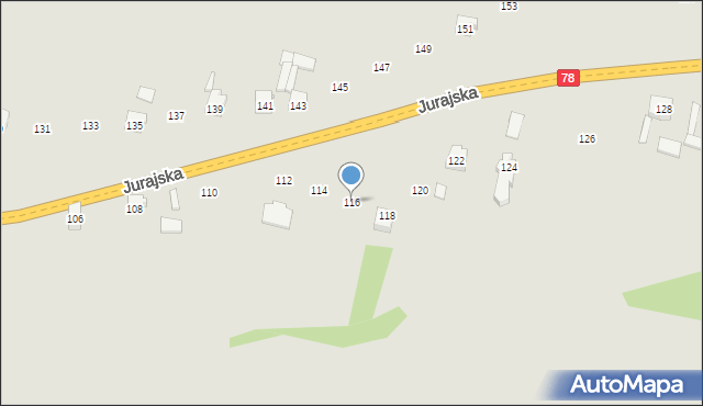 Zawiercie, Jurajska, 116, mapa Zawiercie