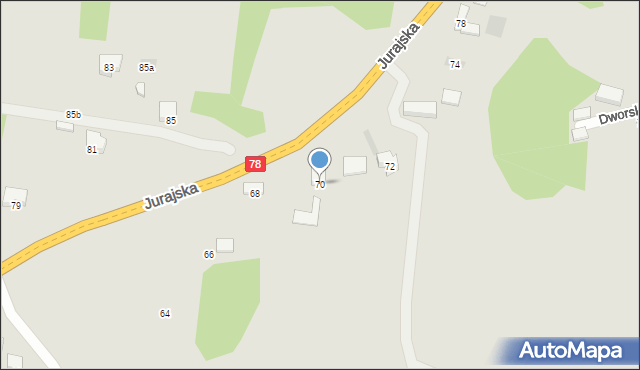 Zawiercie, Jurajska, 70, mapa Zawiercie