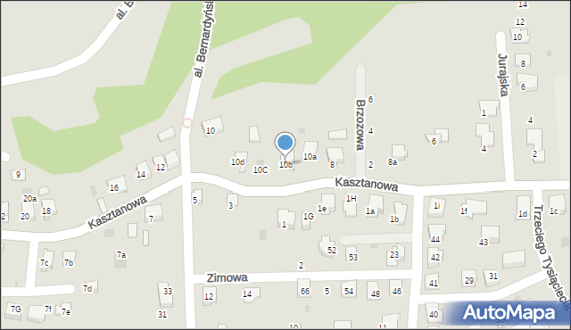 Alwernia, Kasztanowa, 10b, mapa Alwernia