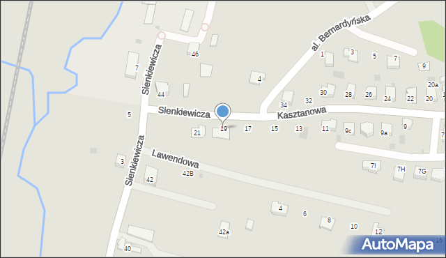Alwernia, Kasztanowa, 19, mapa Alwernia