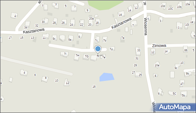 Alwernia, Kasztanowa, 7f, mapa Alwernia