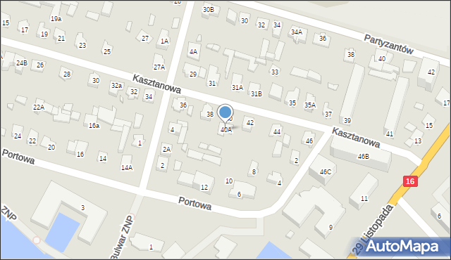 Augustów, Kasztanowa, 40A, mapa Augustów