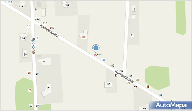 Augustówek, Kampinoska, 100, mapa Augustówek