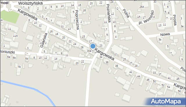 Babimost, Kargowska, 32, mapa Babimost