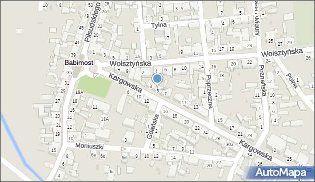 Babimost, Kargowska, 5, mapa Babimost