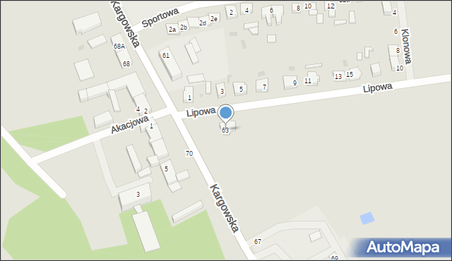 Babimost, Kargowska, 63, mapa Babimost