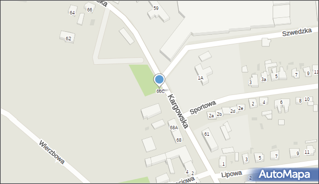 Babimost, Kargowska, 66C, mapa Babimost